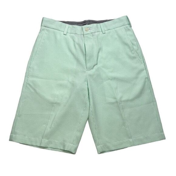 Walter Hagen Chino‎ Shorts Men's 30 White Green Striped 11 Majors Slash Pockets - Picture 1 of 7